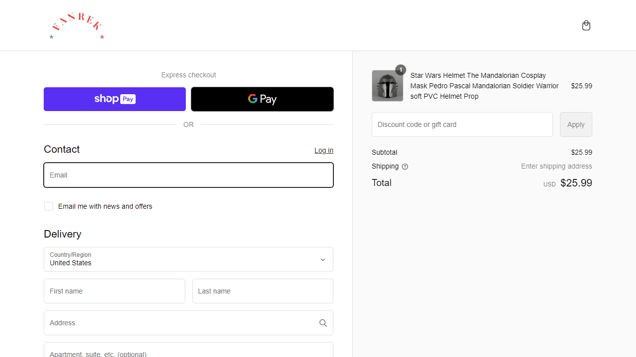 How to apply Fanrek coupon code